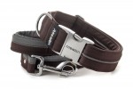 Collar Reflex Wood Brown I with a leash