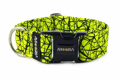 Obojek Cracks - Neon Yellow velikost XL