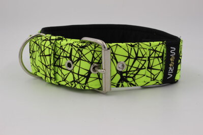 Obojek Cracks - Neon Yellow velikost XL